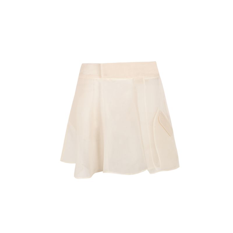 Paillou Ivory Silk Organza Mini Skirt image