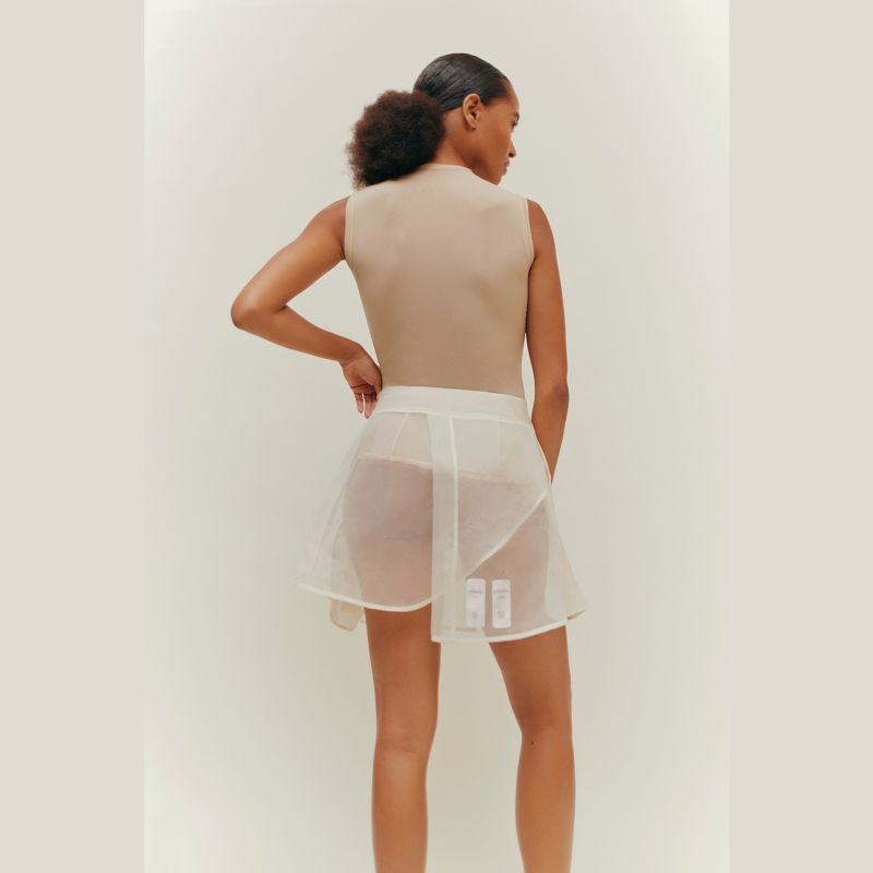 Paillou Ivory Silk Organza Mini Skirt image