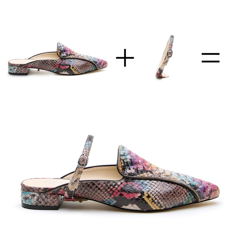 Painted Snake Pointed Loafer + Twiggy Strap image