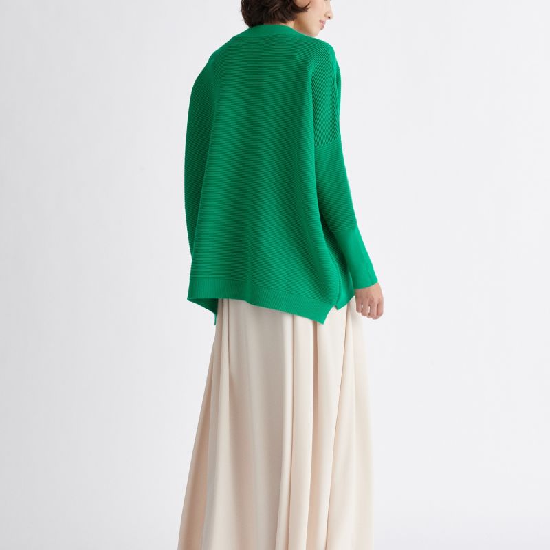 Paisie V-Neck Ribbed Jumper In Green image