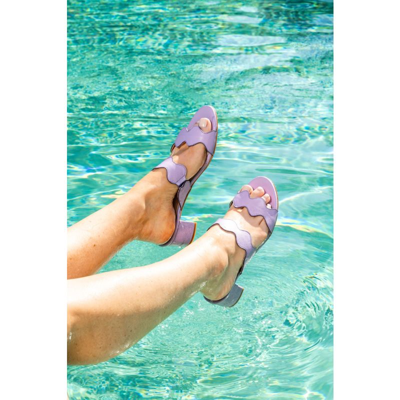 Palm Beach Block Heel Scalloped Sandal Lilac image