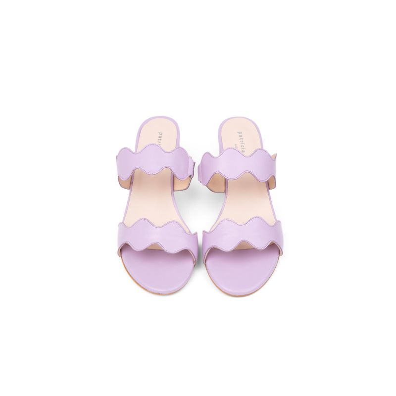 Palm Beach Block Heel Scalloped Sandal Lilac image