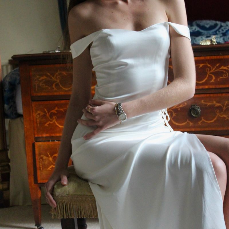 Paloma White Silk Maxi Skirt image