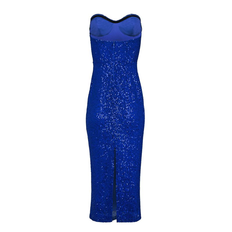 Pandora Strapless Sequin Dress Blue image