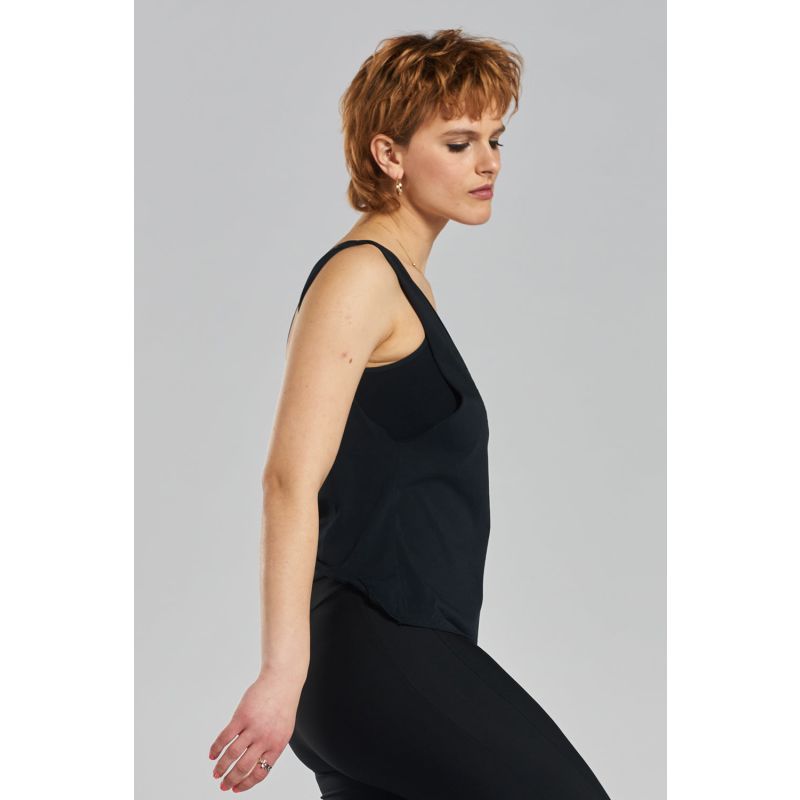 Pandorea Embroidered Cotton Twist-Back Vest - Volcanic Black image