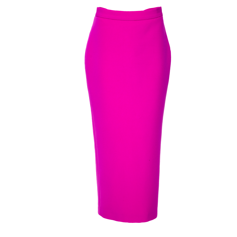 Paula- Crepe Midi Pencil Skirt In Fuchsia Pink image