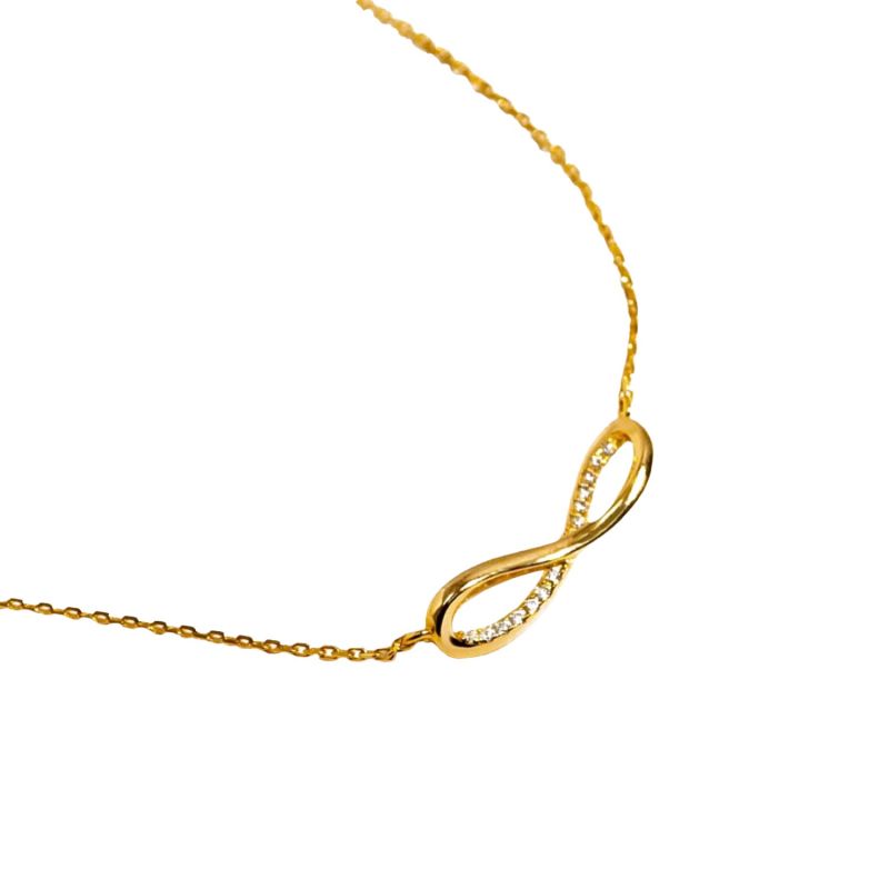 Pavé Infinity Gold Pendant Necklace image