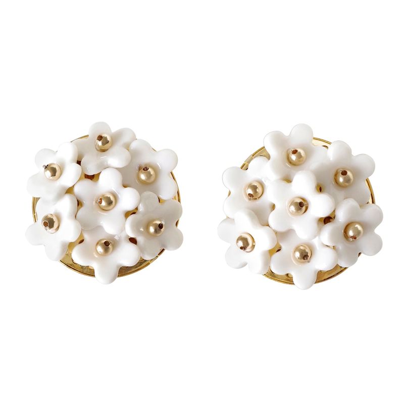 Mini Daisy Cluster Clip Earrings image