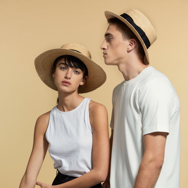 Classic Straw Boater Hat image