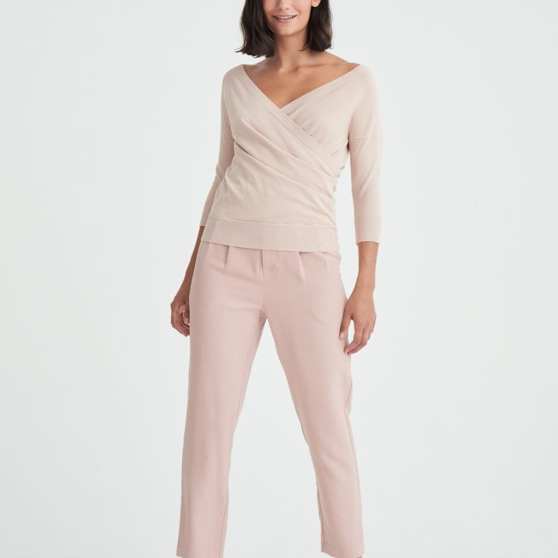 Knitted Wrap Top In Blush image