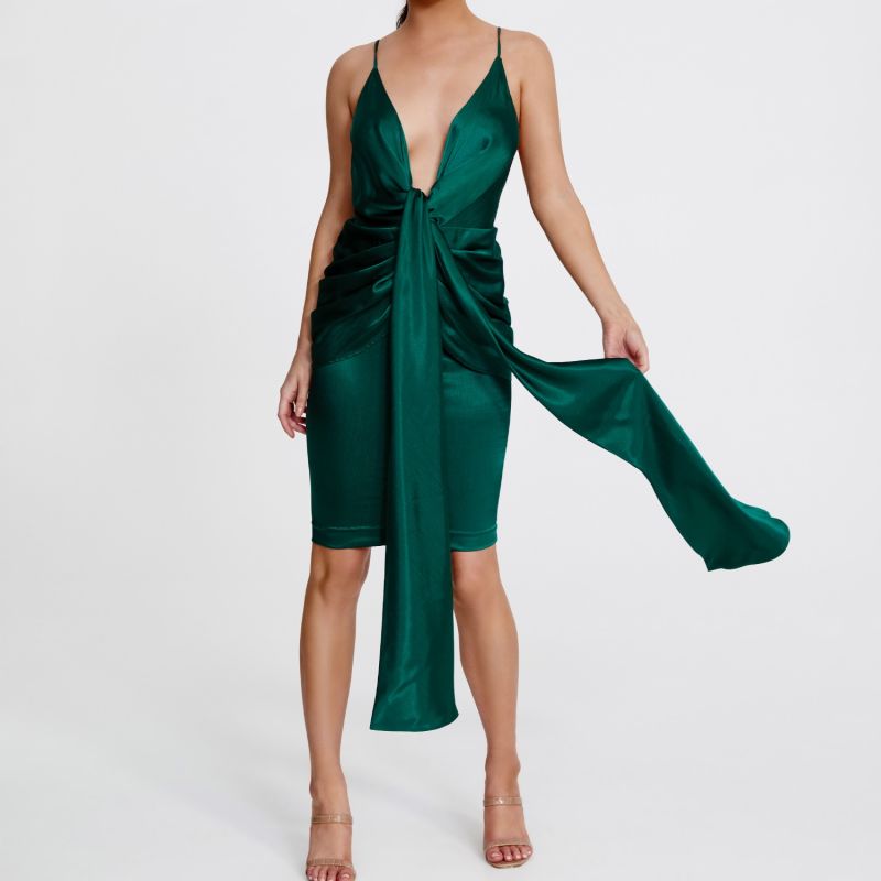 Emerald green dress zara Dresses Images 2022