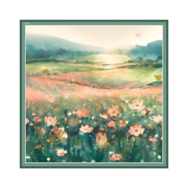 Peach Fields Women's Silk Scarf image