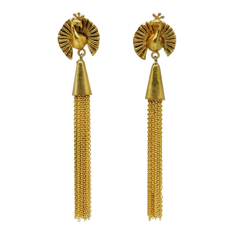 Peacock Tassel Earrings image