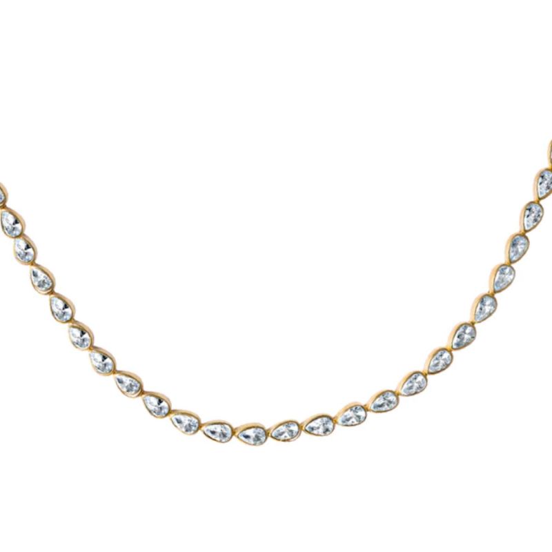 Pear Diamond Choker Tennis Necklace image