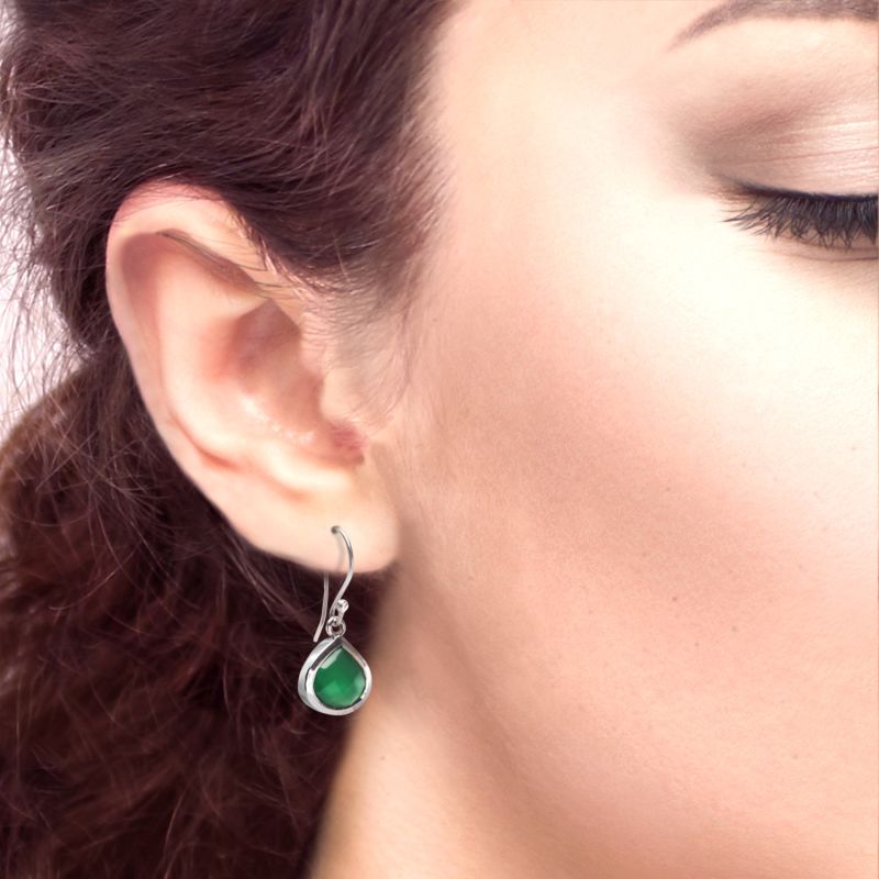 Green on sale onyx earrings