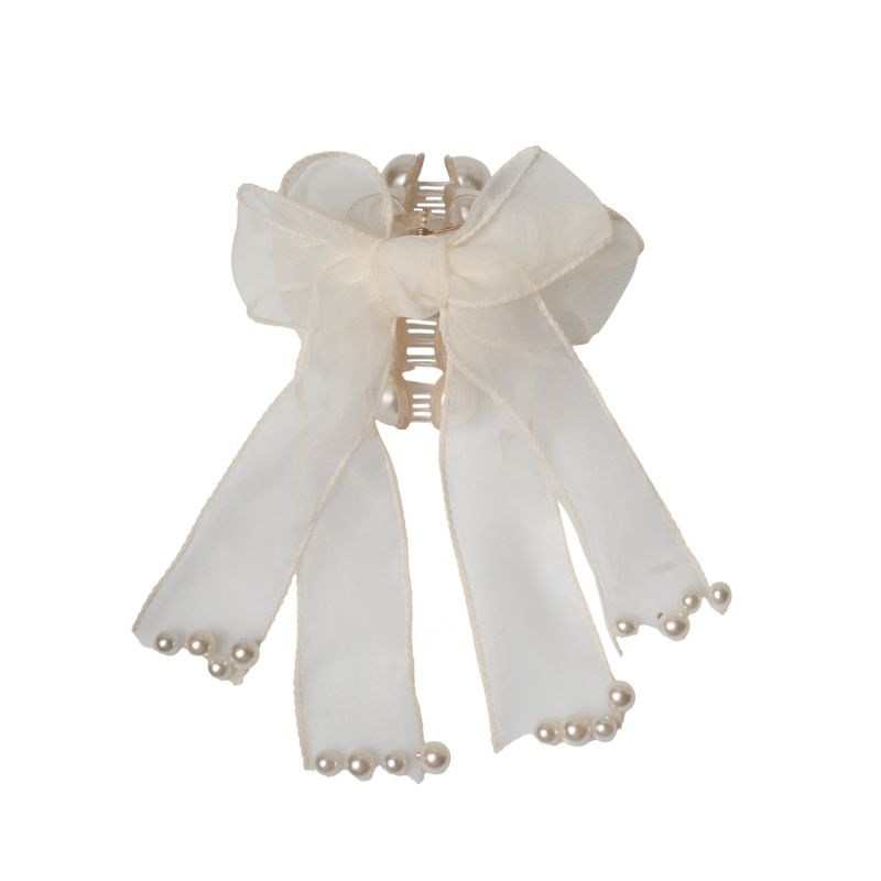 Pearl Bow Clip In White image