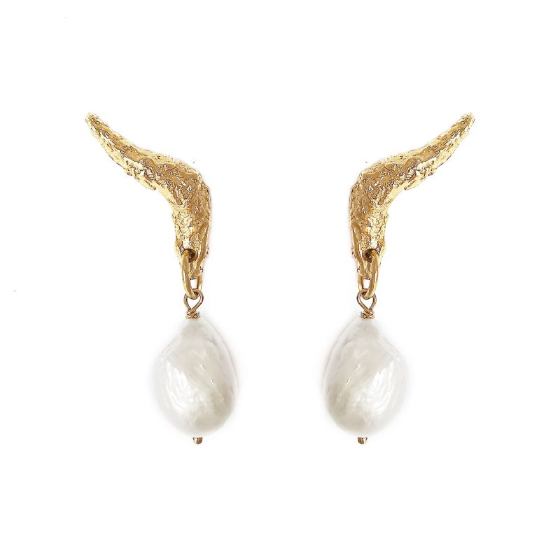 Pearl Cascade Earrings Gold image