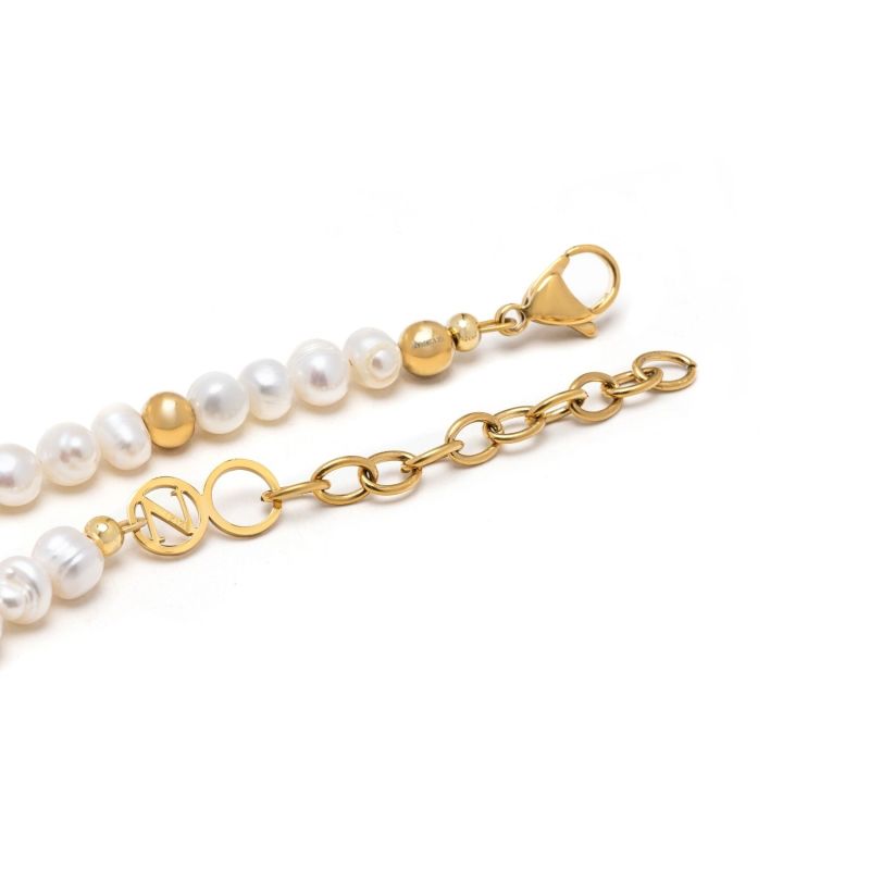 Pearl Choker With Double Panther Head In Gold image