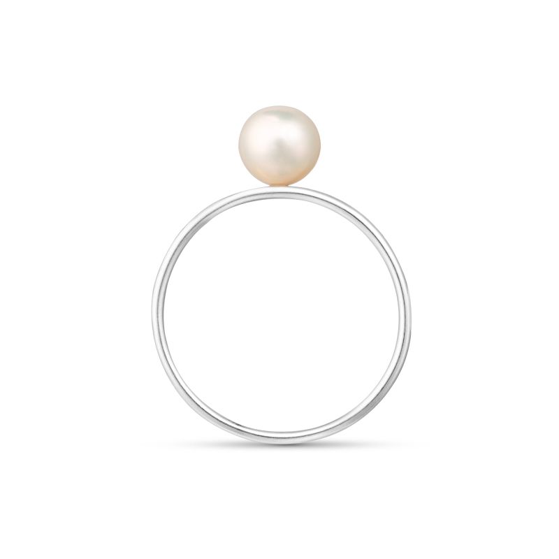 Pearl - Ivory Solitaire Gold Pearl Ring image