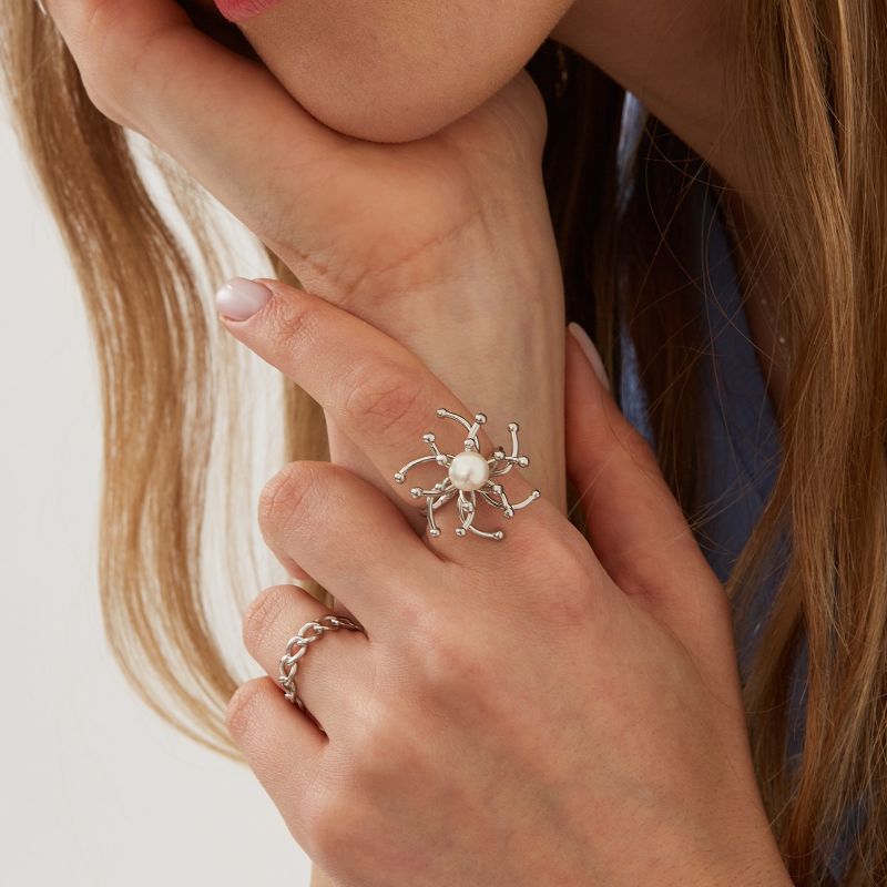 Pearl Sunburst Earring