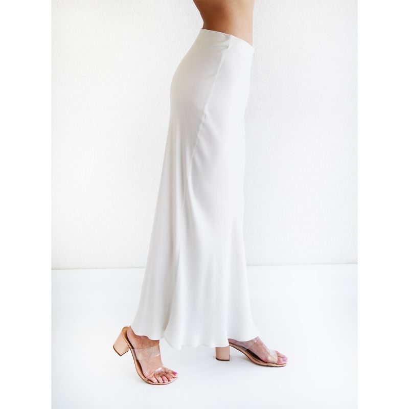 Pearly Vegan Silk Long Skirt image