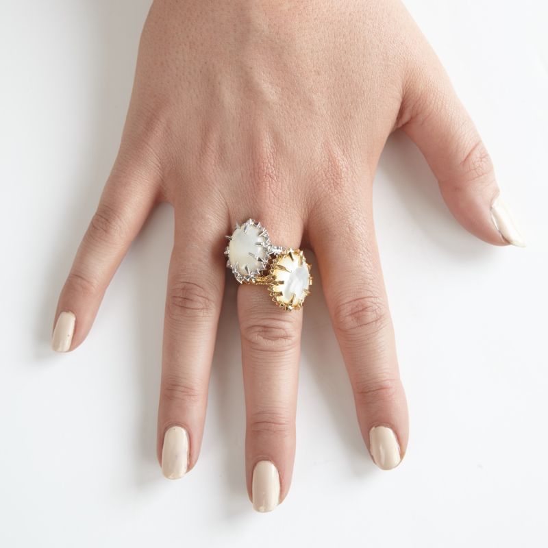 Ivory Mother Of Pearl Ring Gold image