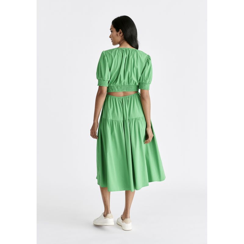 Peekaboo Back Dress In Green image