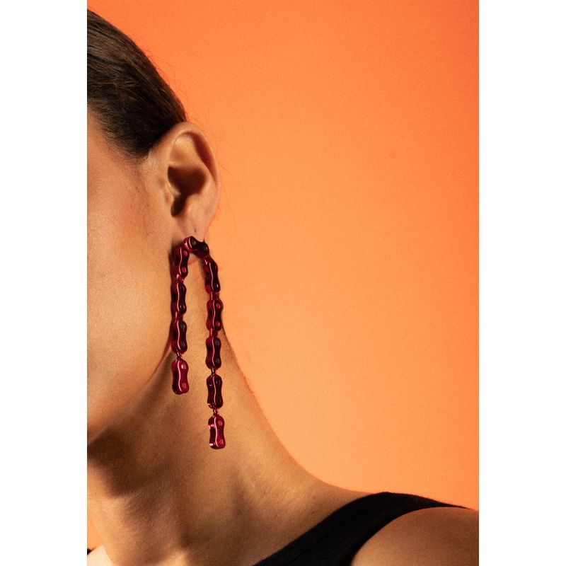 Vallecas Fuchsia Chain Earrings image