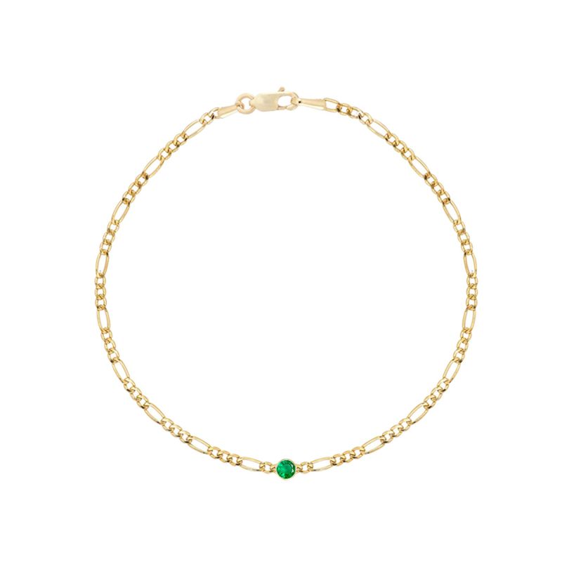 Figaro Emerald Bracelet image