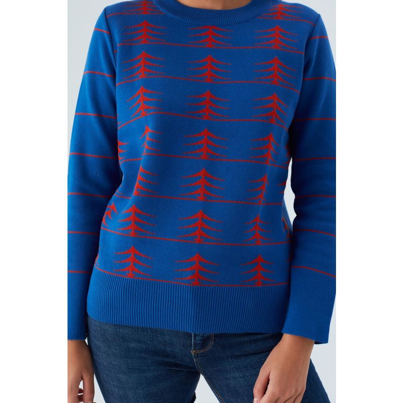 Gemini Pine Patterned Pullover In Royal Blue/Orange image