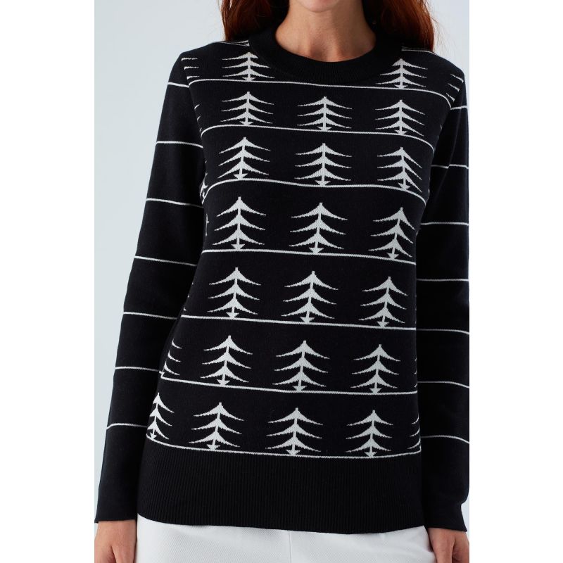 Gemini Pine Patterned Pullover In Black/Ecru image