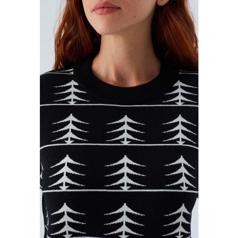 Gemini Pine Patterned Pullover In Black/Ecru image