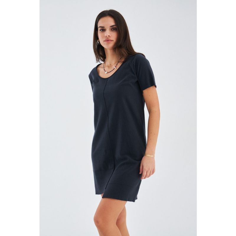 Fine Knitted Mini Summer Dress In Anthracite image