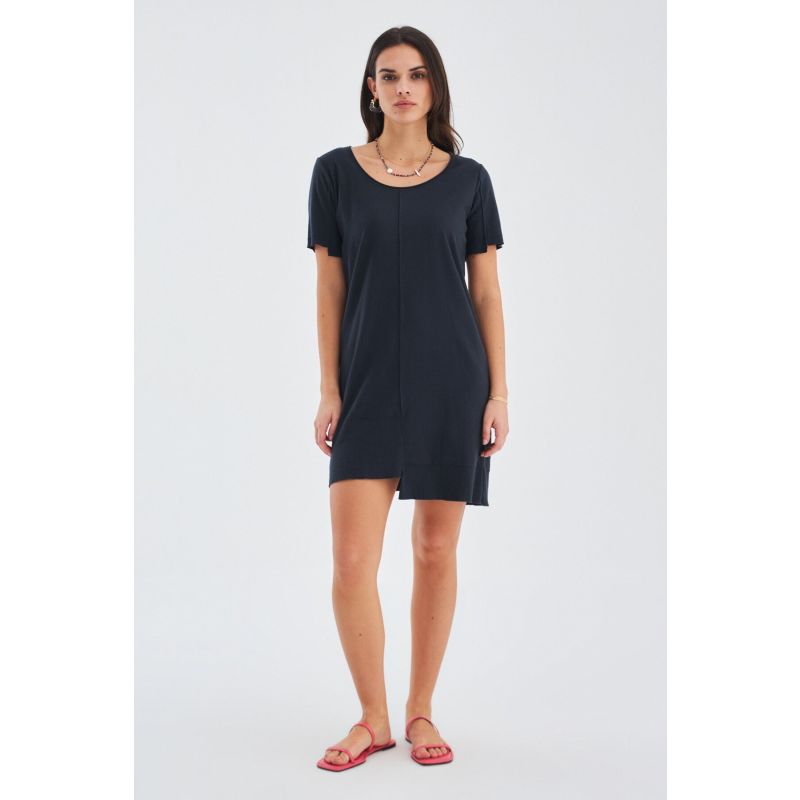 Fine Knitted Mini Summer Dress In Anthracite image