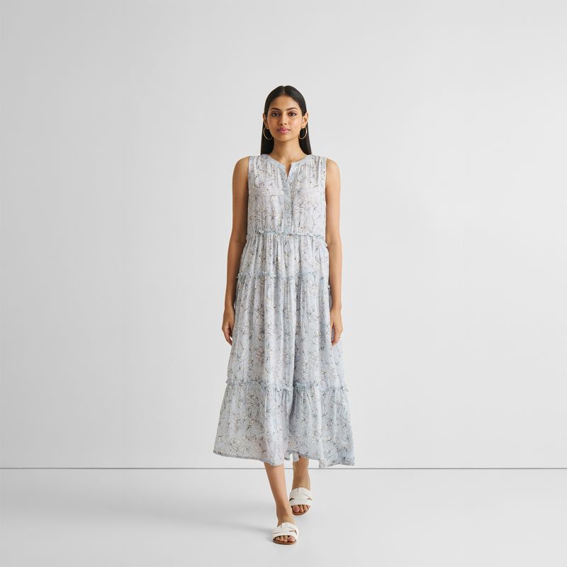 Perfect Resort Maxi Dress In Blue Florals image