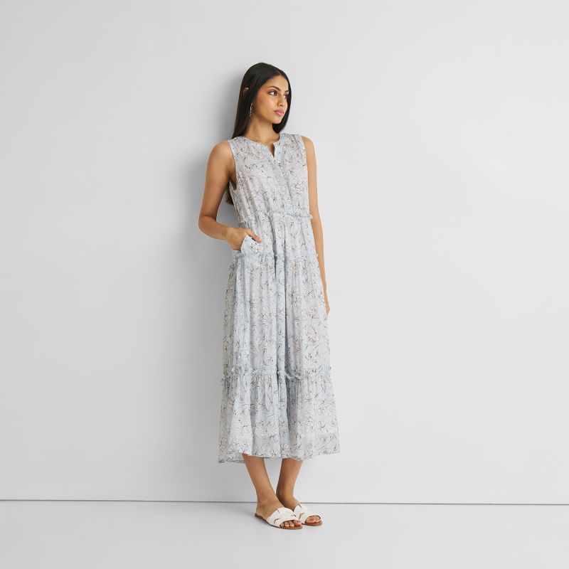 Perfect Resort Maxi Dress In Blue Florals image