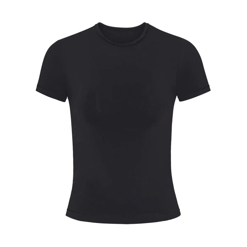 Perfect Tee With Raw-Edges In Black image