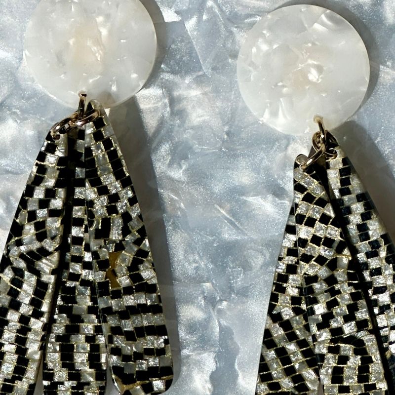 Petal Drop Earrings In All Checked Out image