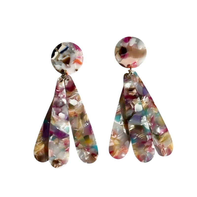 Petal Drop Earrings In Light Multicolor image