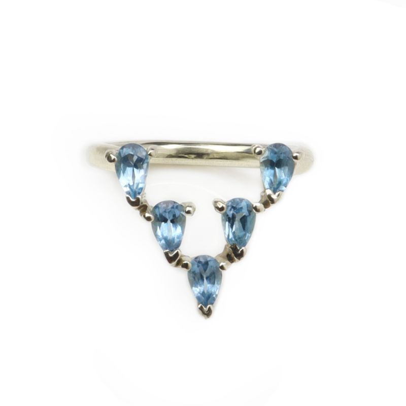 Petrichor Aquamarine Ring In White Gold image