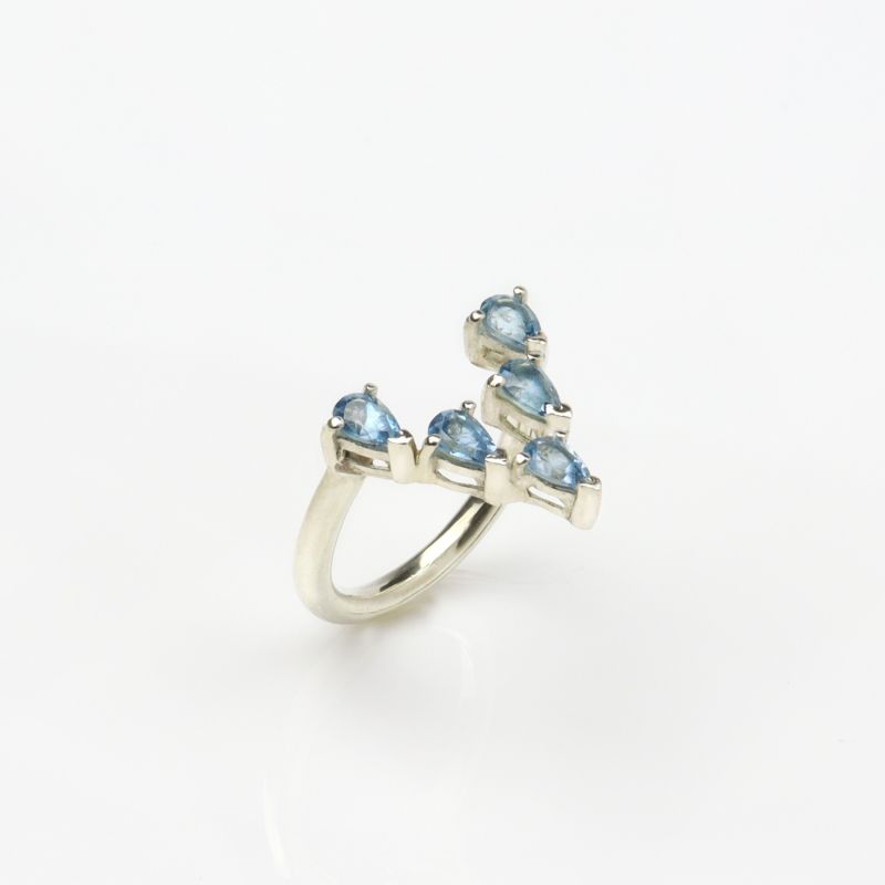 Petrichor Aquamarine Ring In White Gold image