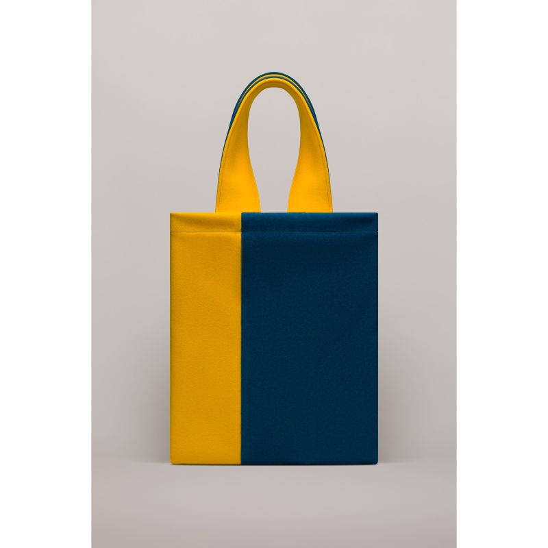 Helianthus Bag Blue & Yellow Made Out Of Heavy Duty Wool image