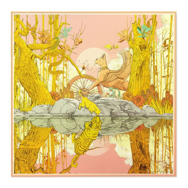 The Jungle Silk Scarf Pink Gold image