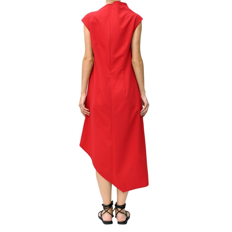 Mid Season Asymmetric Dress In Red image