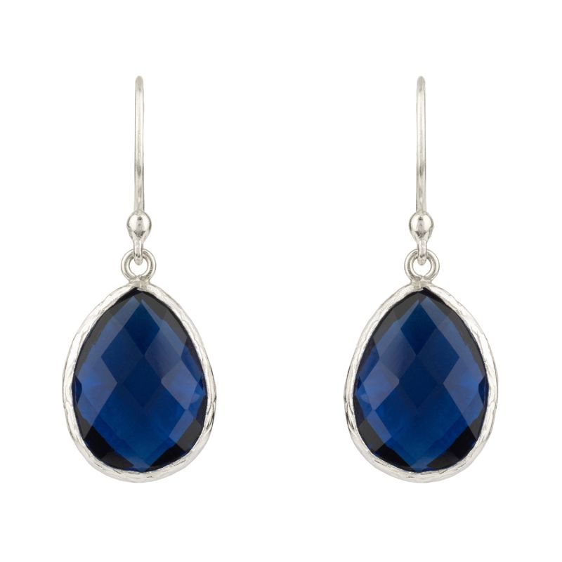 Petite Drop Earrings Sapphire Hydro Silver image