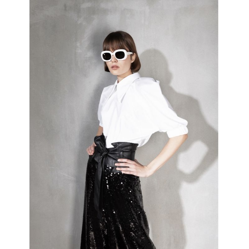 Occasion Black Palazzo Sequin Trousers image