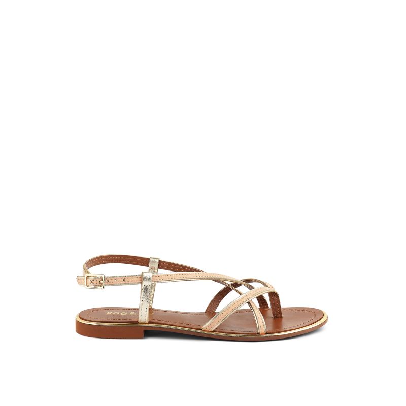 Pheobe Strappy Beige Flat Sandals image