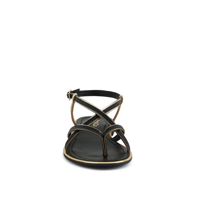 Pheobe Strappy Black Flat Sandals image