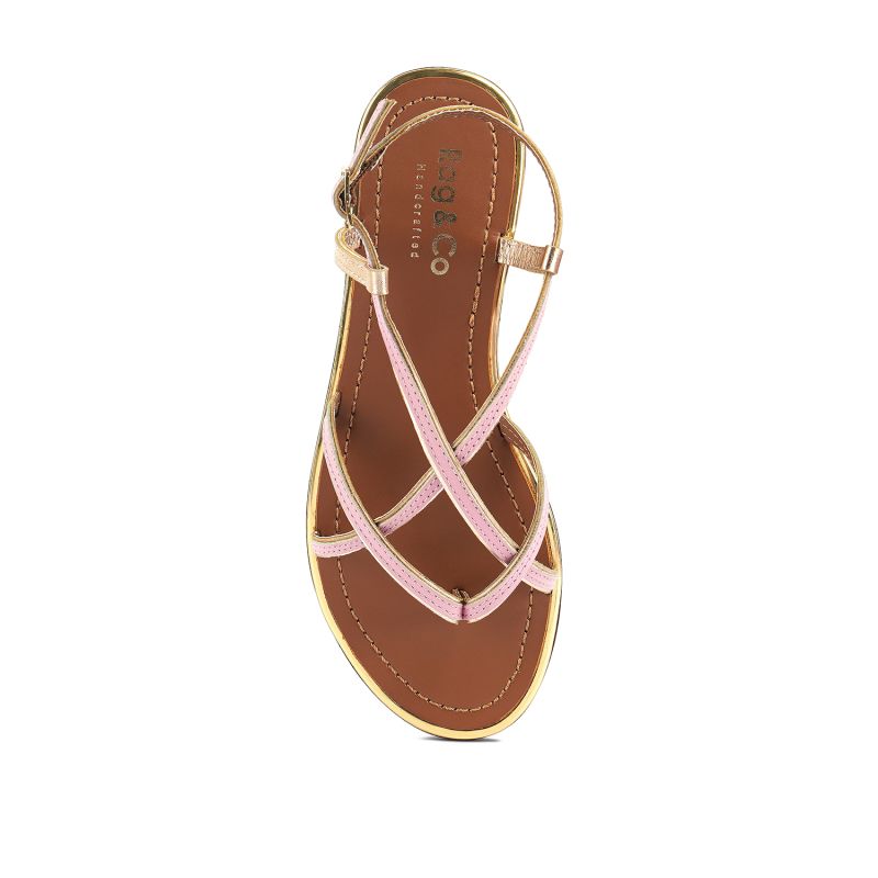 Pheobe Strappy Pink Flat Sandals image