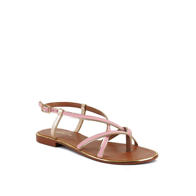 Pheobe Strappy Pink Flat Sandals image